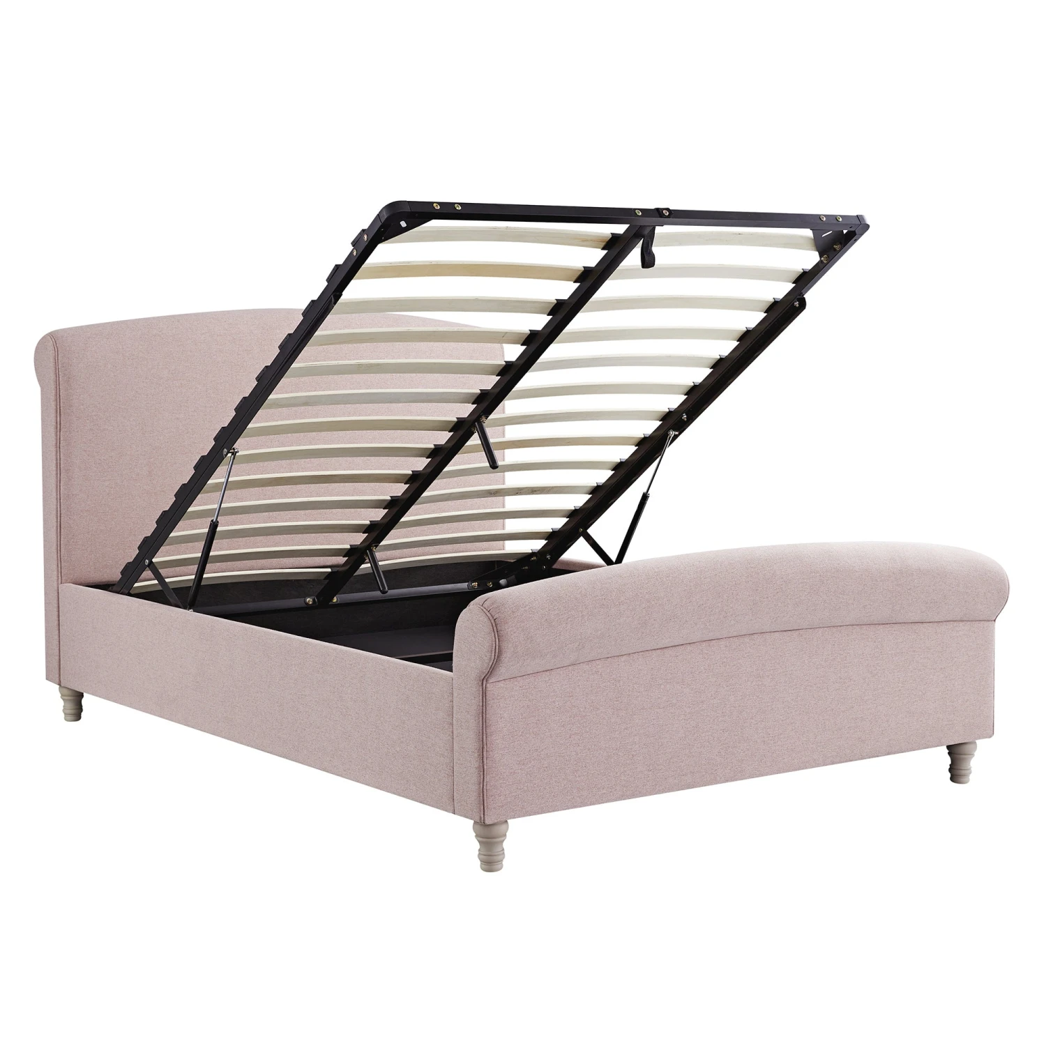 Porchester Ottoman Storage Sleigh Bed, Rosewater Pink Fabric 12 Porchester Ottoman Storage Sleigh Bed, Rosewater Pink Fabric - Image 12