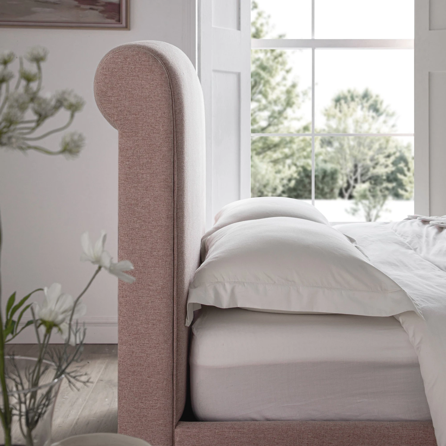 Porchester Ottoman Storage Sleigh Bed, Rosewater Pink Fabric 6 Porchester Ottoman Storage Sleigh Bed, Rosewater Pink Fabric - Image 6