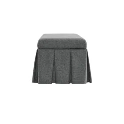 Egerton Box-Pleat Storage Bench, Charcoal Brushed Fabric -Daals Store ZX 2283 CHAR FAB BENCH WB5