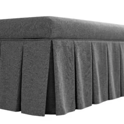 Egerton Box-Pleat Storage Bench, Charcoal Brushed Fabric -Daals Store ZX 2283 CHAR FAB BENCH detail1