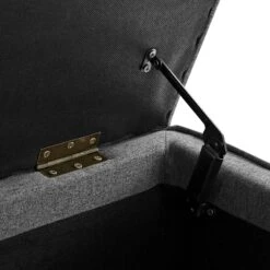Egerton Box-Pleat Storage Bench, Charcoal Brushed Fabric -Daals Store ZX 2283 CHAR FAB BENCH detail3
