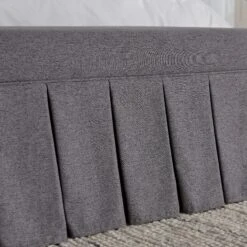Egerton Box-Pleat Storage Bench, Charcoal Brushed Fabric -Daals Store ZX 2283 CHAR FAB BENCH scene5
