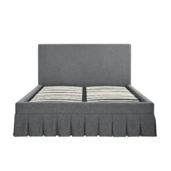 Egerton Box-Pleat Ottoman Storage Bed, Charcoal Brushed Fabric 23 Egerton Box-Pleat Ottoman Storage Bed, Charcoal Brushed Fabric -Daals Store ZX 2283 CHAR FAB WB1