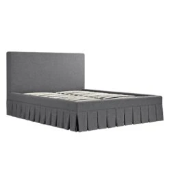 Egerton Box-Pleat Ottoman Storage Bed, Charcoal Brushed Fabric 24 Egerton Box-Pleat Ottoman Storage Bed, Charcoal Brushed Fabric -Daals Store ZX 2283 CHAR FAB WB2
