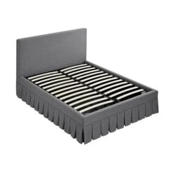 Egerton Box-Pleat Ottoman Storage Bed, Charcoal Brushed Fabric 26 Egerton Box-Pleat Ottoman Storage Bed, Charcoal Brushed Fabric -Daals Store ZX 2283 CHAR FAB WB3