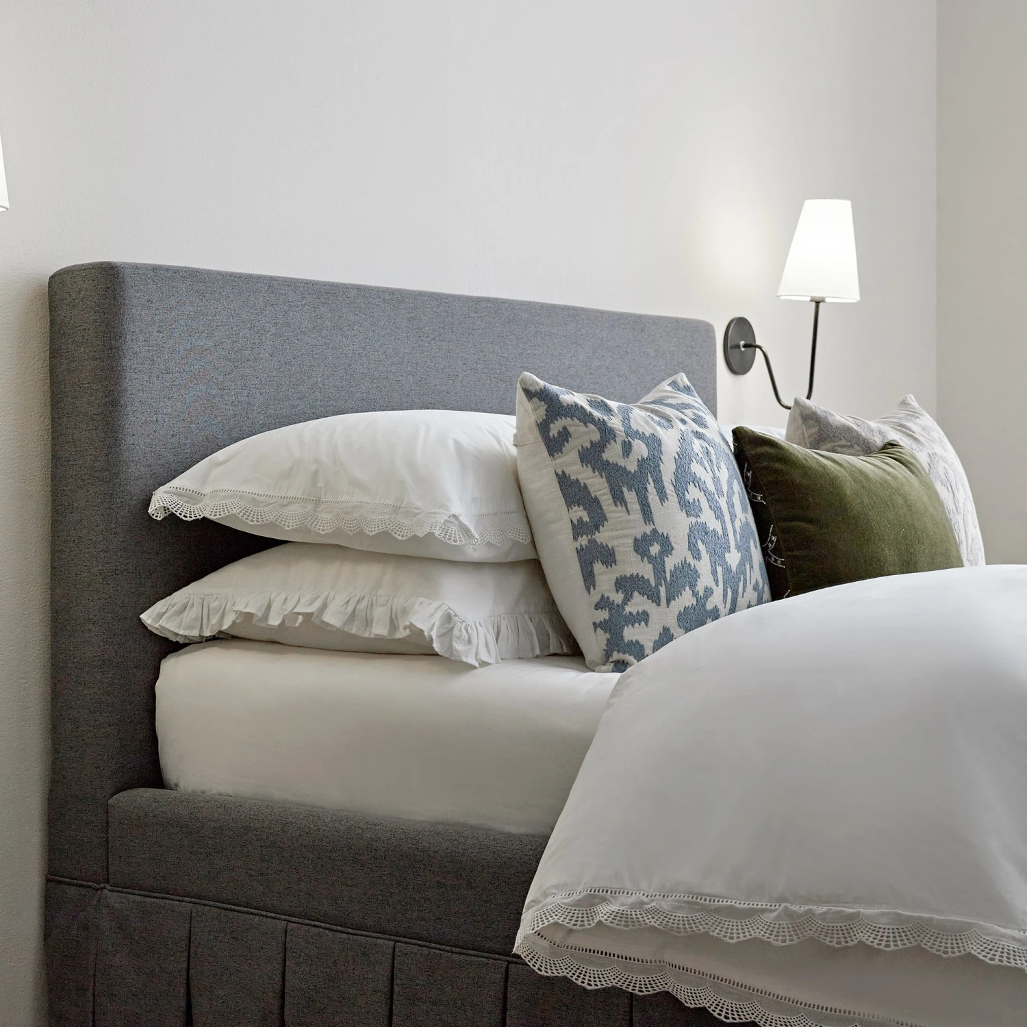 Egerton Box-Pleat Ottoman Storage Bed, Charcoal Brushed Fabric 4 Egerton Box-Pleat Ottoman Storage Bed, Charcoal Brushed Fabric - Image 4