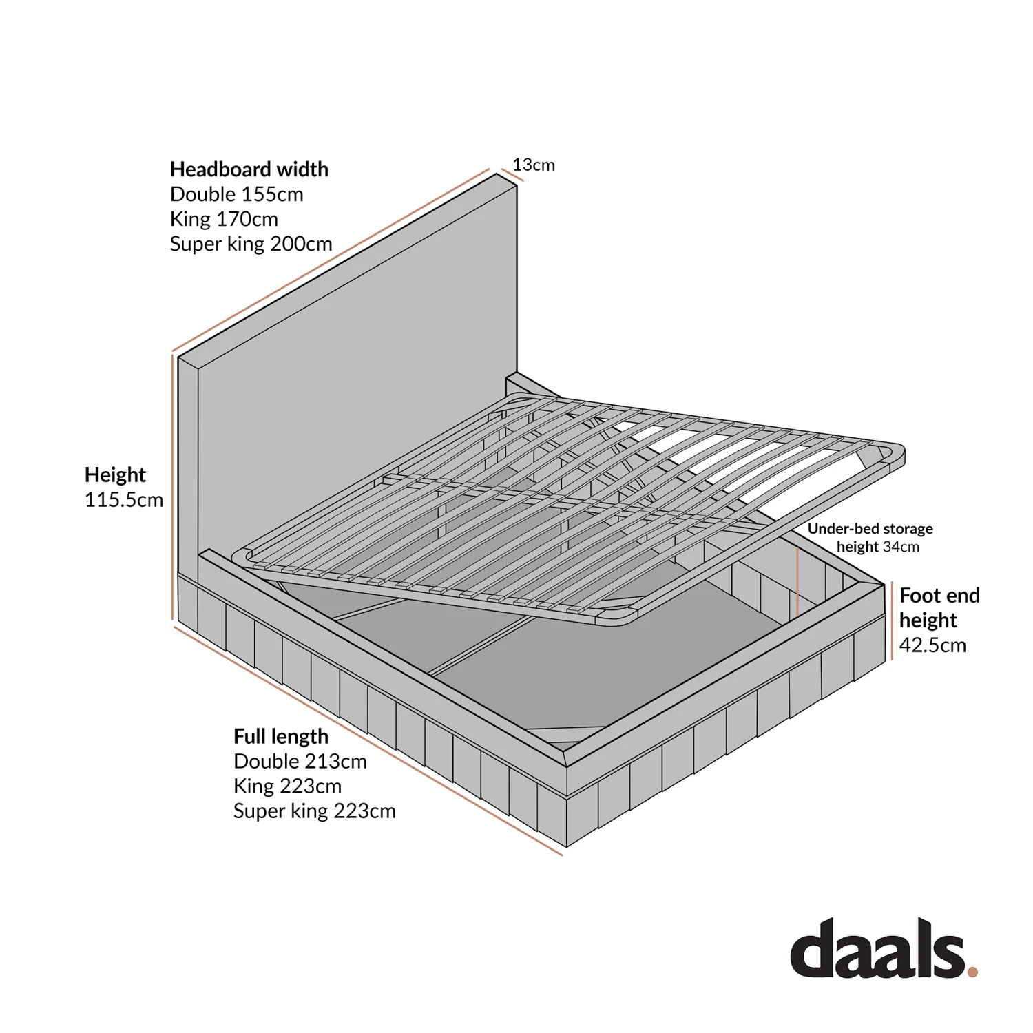 Egerton Box-Pleat Ottoman Storage Bed, Stone Brushed Fabric 9 Egerton Box-Pleat Ottoman Storage Bed, Stone Brushed Fabric - Image 9
