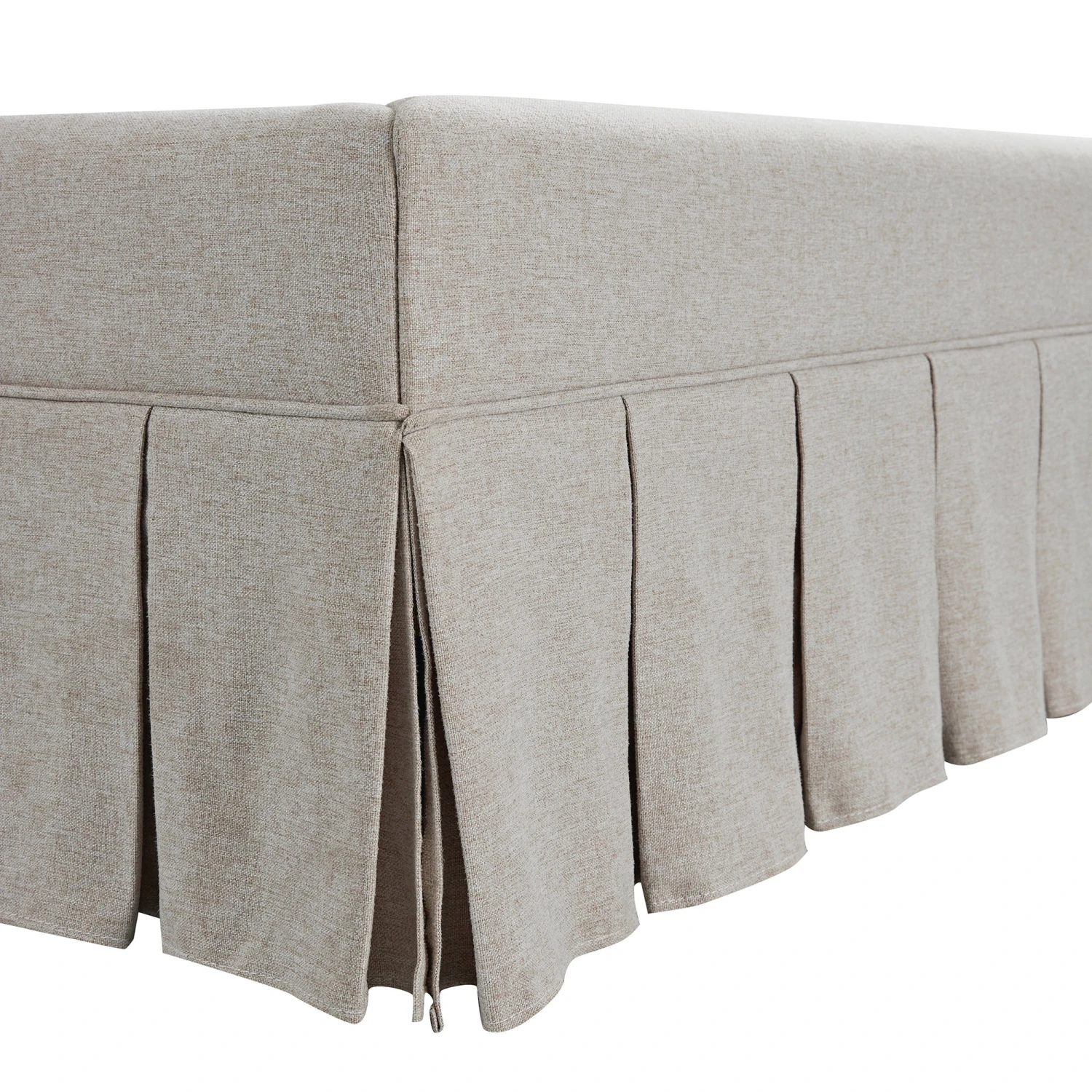 Egerton Box-Pleat Ottoman Storage Bed, Oatmeal Brushed Fabric 17 Egerton Box-Pleat Ottoman Storage Bed, Oatmeal Brushed Fabric - Image 17