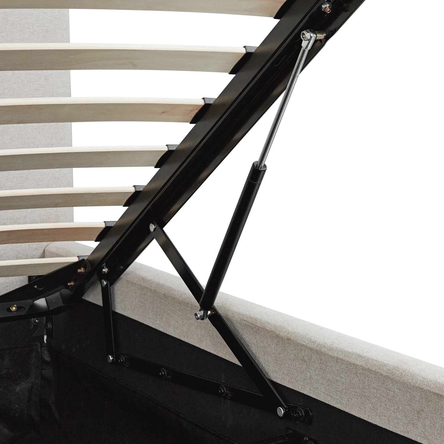 Egerton Box-Pleat Ottoman Storage Bed, Oatmeal Brushed Fabric 20 Egerton Box-Pleat Ottoman Storage Bed, Oatmeal Brushed Fabric - Image 20