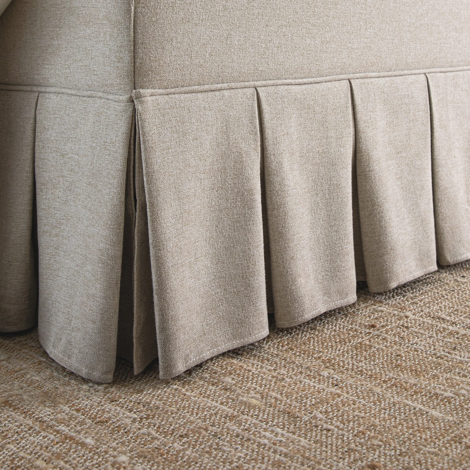 Egerton Box-Pleat Ottoman Storage Bed, Oatmeal Brushed Fabric 9 Egerton Box-Pleat Ottoman Storage Bed, Oatmeal Brushed Fabric - Image 9