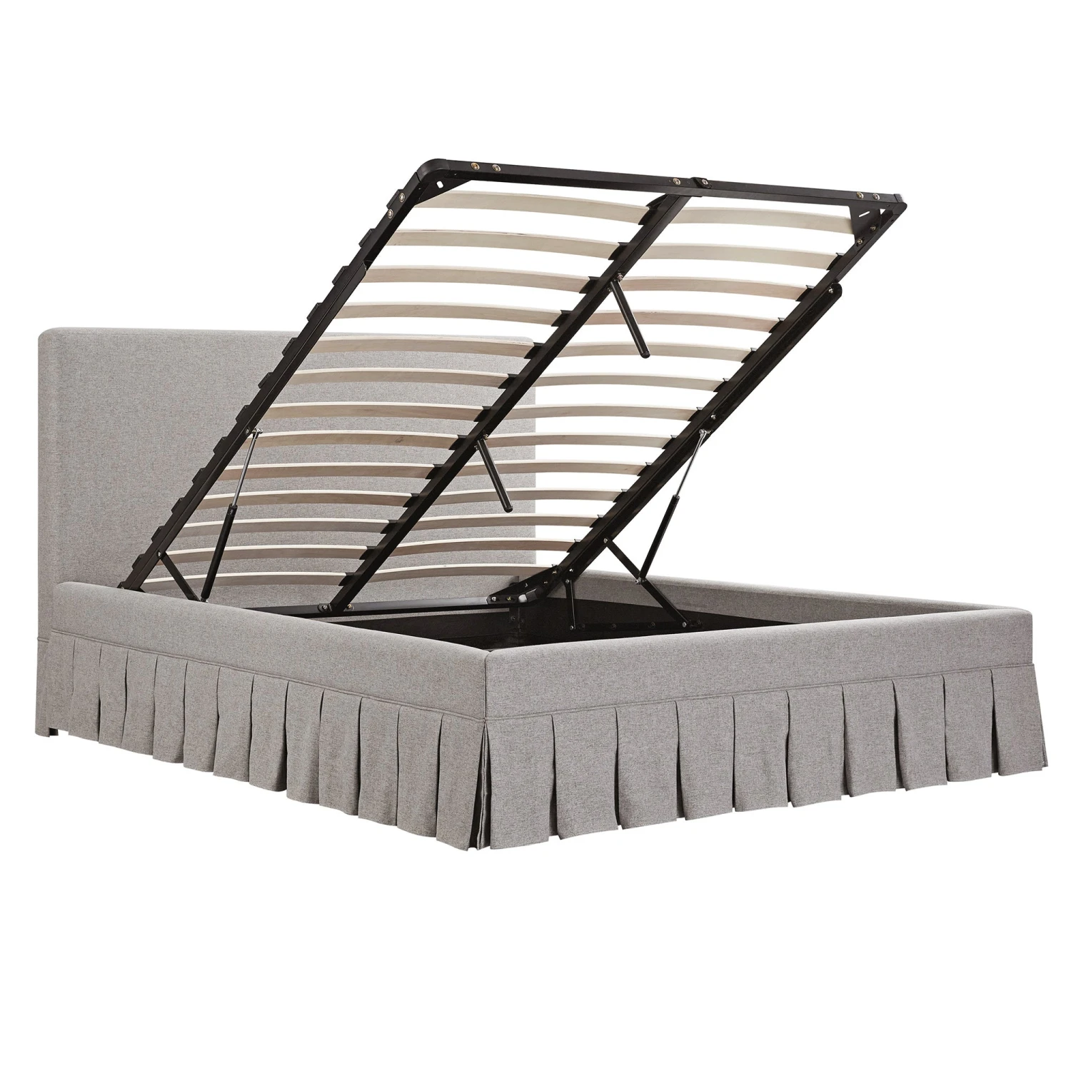 Egerton Box-Pleat Ottoman Storage Bed, Stone Brushed Fabric 10 Egerton Box-Pleat Ottoman Storage Bed, Stone Brushed Fabric - Image 10