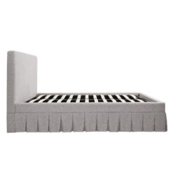 Egerton Box-Pleat Ottoman Storage Bed, Stone Brushed Fabric 28 Egerton Box-Pleat Ottoman Storage Bed, Stone Brushed Fabric -Daals Store ZX 2283 STONE FAB WB5