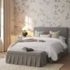 Egerton Box-Pleat Ottoman Storage Bed, Stone Brushed Fabric 28 Egerton Box-Pleat Ottoman Storage Bed, Stone Brushed Fabric -Daals Store ZX 2283 STONE FAB main
