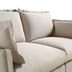 Byron Pillow Edge Beige Fabric Modular Sofa, 2-Seater -Daals Store detail1BOSF 7053 BEIGE FAB 2ST detail1